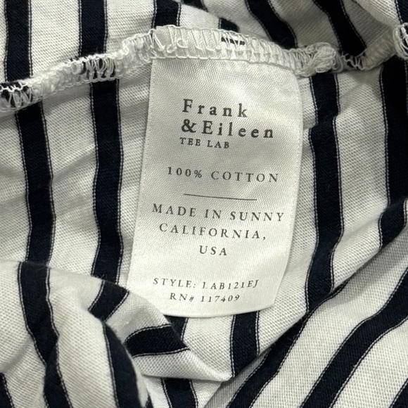 Frank & Eileen Black White Stripe Tee Lab Tank Capsule Comfort Coastal Size S - Picture 9 of 11